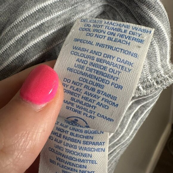 Boden Short Sleeve Ribbed Top in Heather Gray W0067 Size 8 Casual Basic - Picture 6 of 7